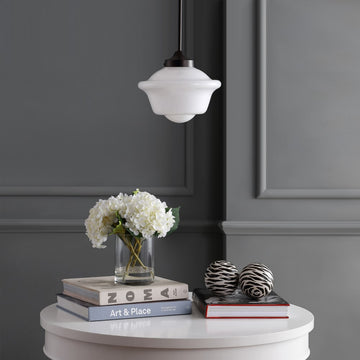 Kurtz School House Adjustable Drop Metal/Glass LED Pendant